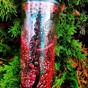 Tribal Gecko Rose Gold Snowglobe Tumbler